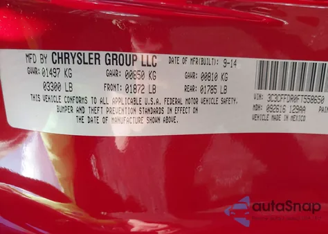 2015 Fiat 500C Pop from USA, damaged, VIN 3C3CFFDR0FT558650